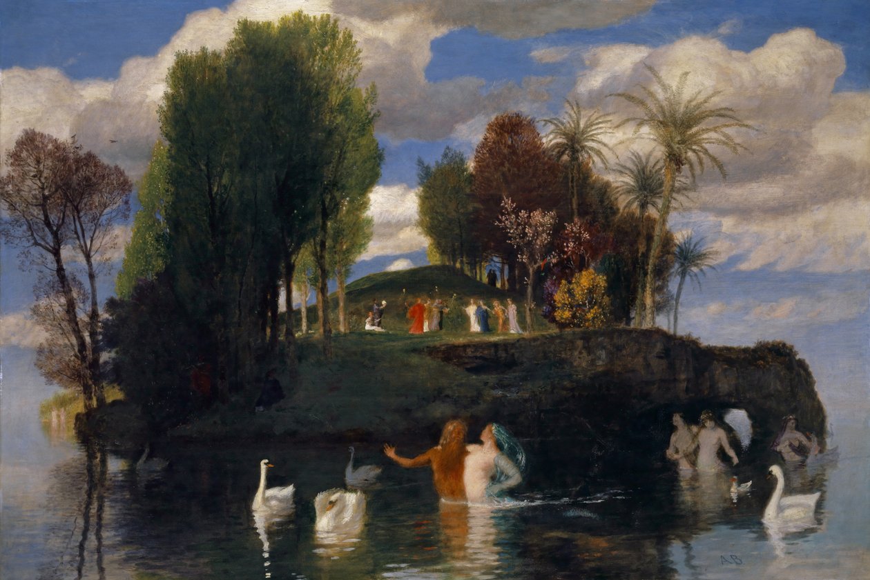 The Island of the Living, 1888 (olja på mahognyträ) av Arnold Böcklin
