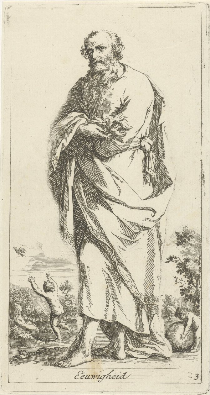 Personifierad evighet Eternity (titel på objekt) Fyrtioen stycken, olika Sinne Beelden (serietitel) av Arnold Houbraken