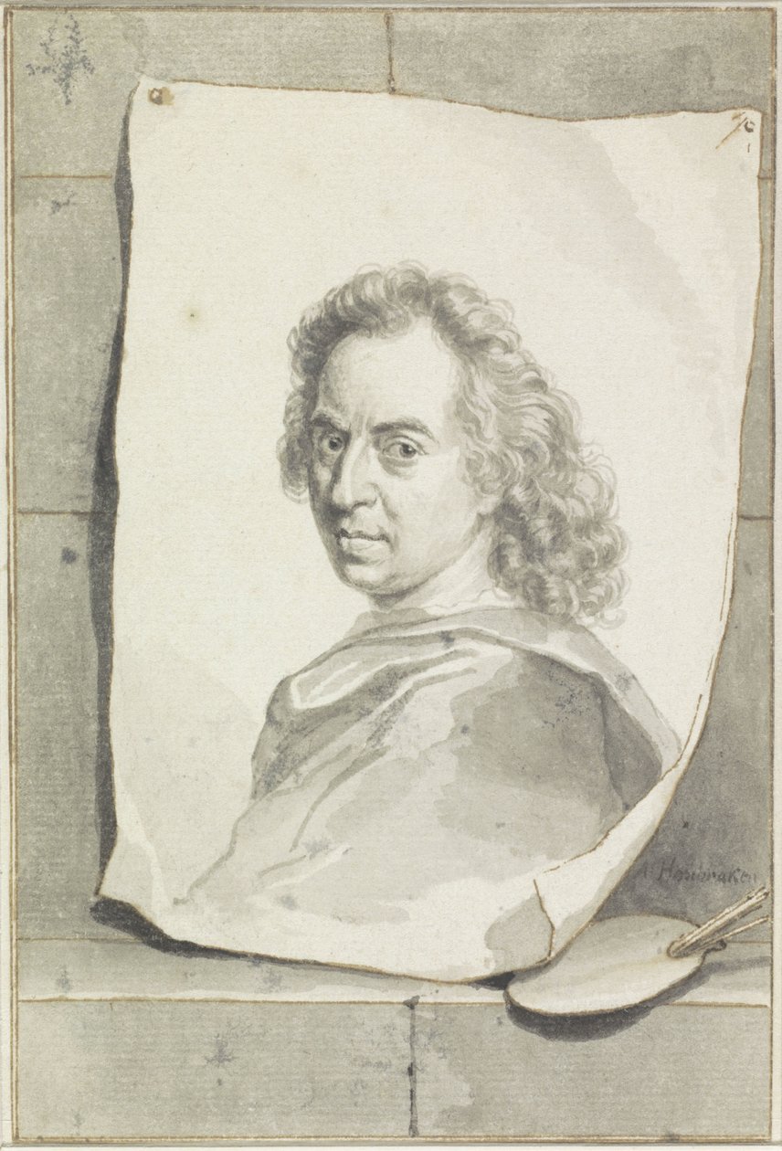 Porträtt av David van der Plaes av Arnold Houbraken