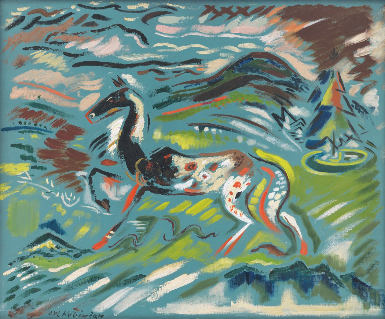 Häst, ca 1940 (olja på duk) av Arnold Peter Weisz Kubincan