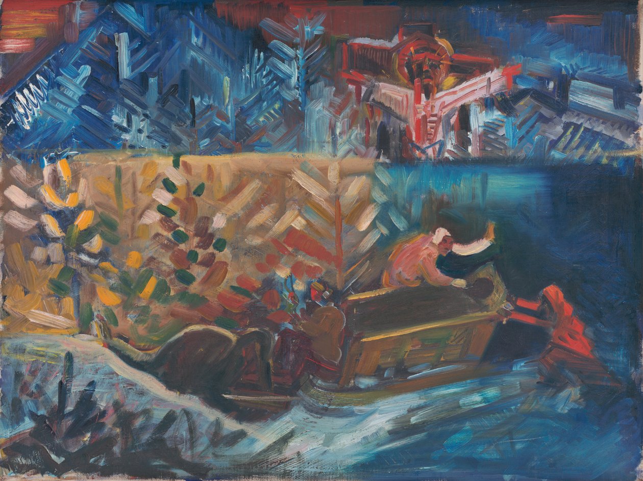 Att bära de sjuka, ca 1940 (olja på duk) av Arnold Peter Weisz Kubincan