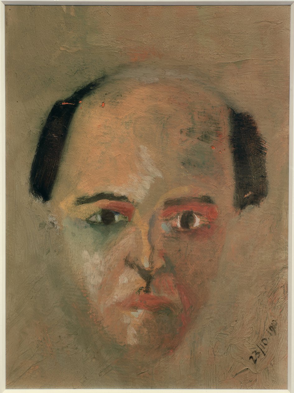 Grönt självporträtt av Arnold Schönberg