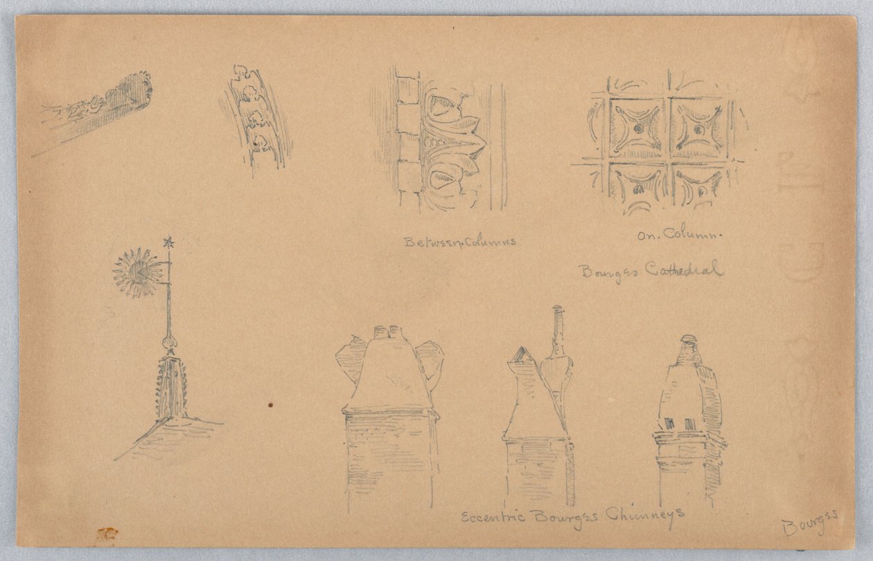 Arkitektoniska detaljer på Bourges av Arnold William Brunner