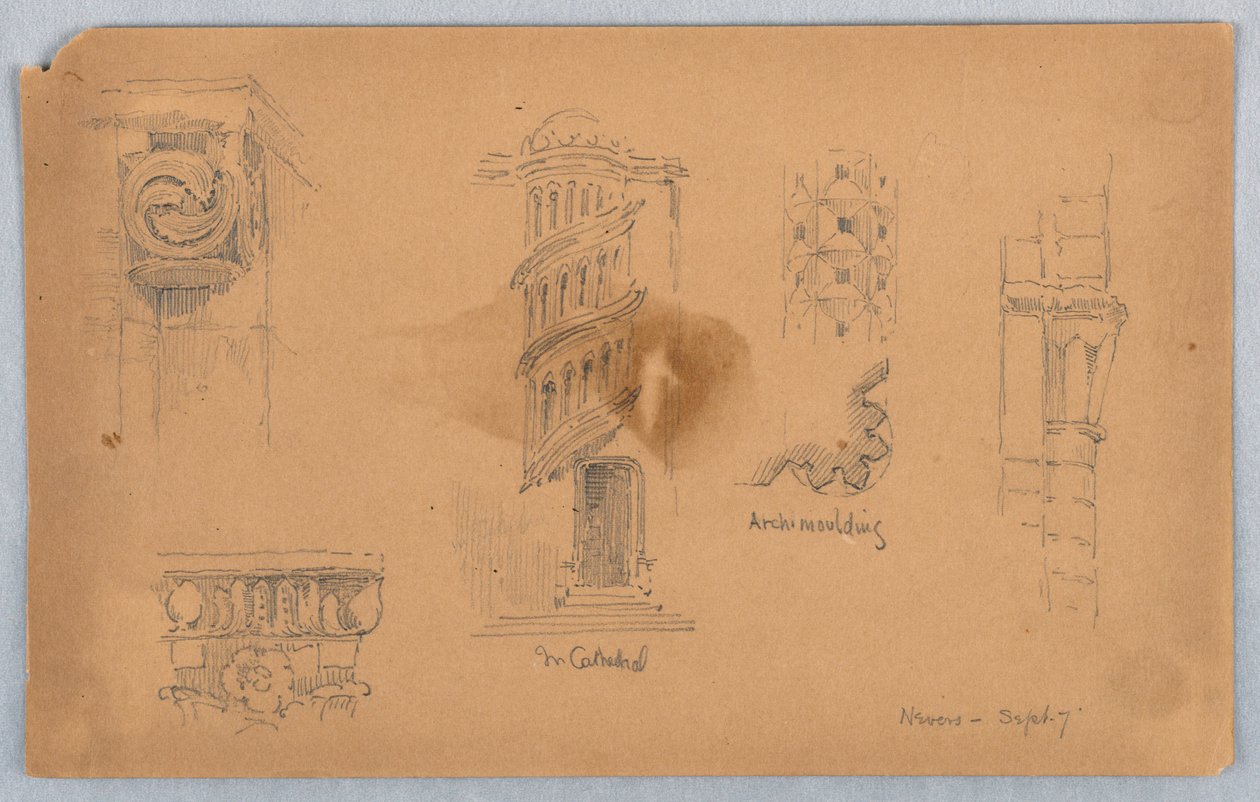 Arkitektoniska detaljer på Nevers av Arnold William Brunner