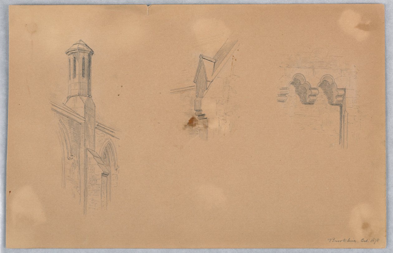 Arkitektoniska detaljer från kyrkan i Brookline av Arnold William Brunner