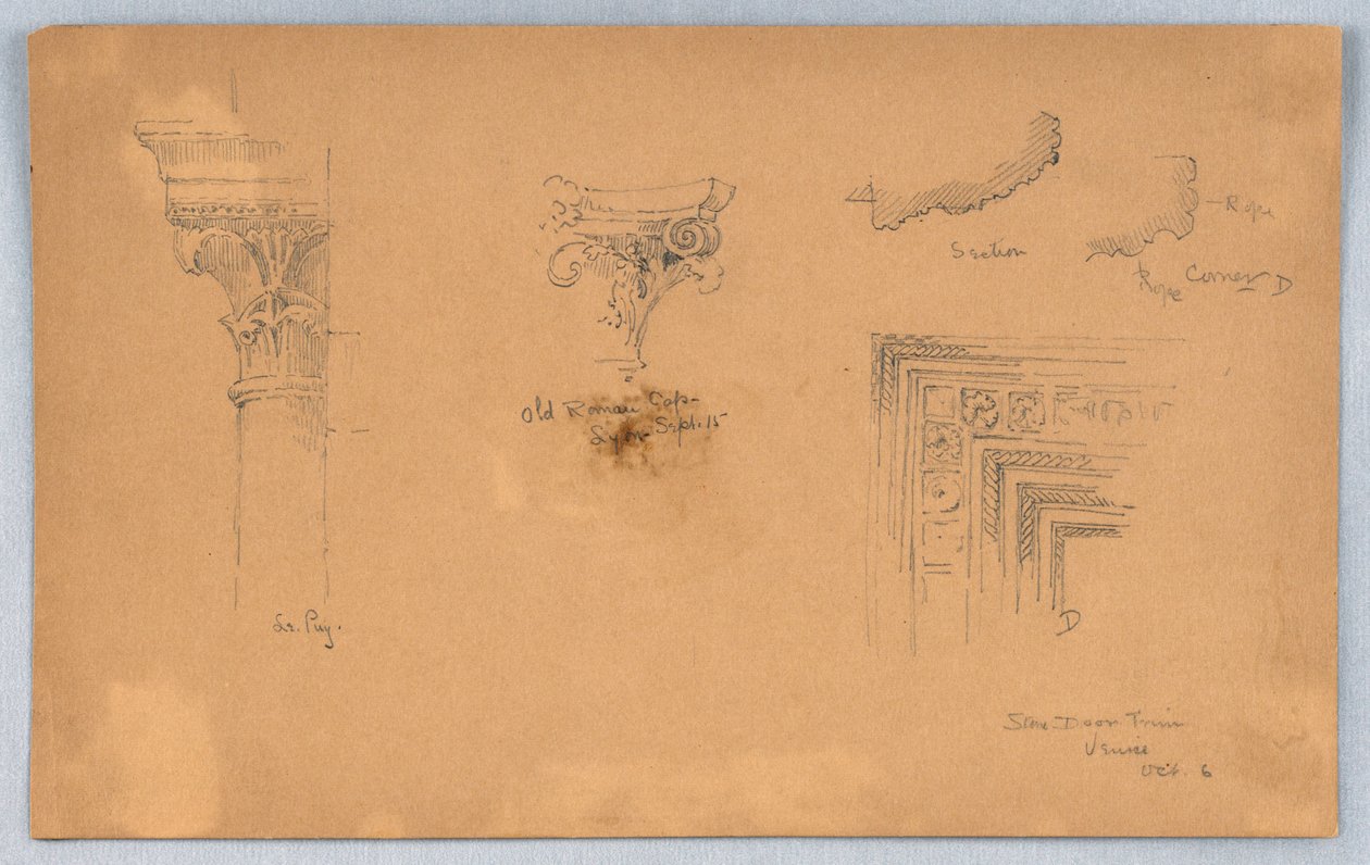 Arkitektoniska detaljer i Venedig av Arnold William Brunner