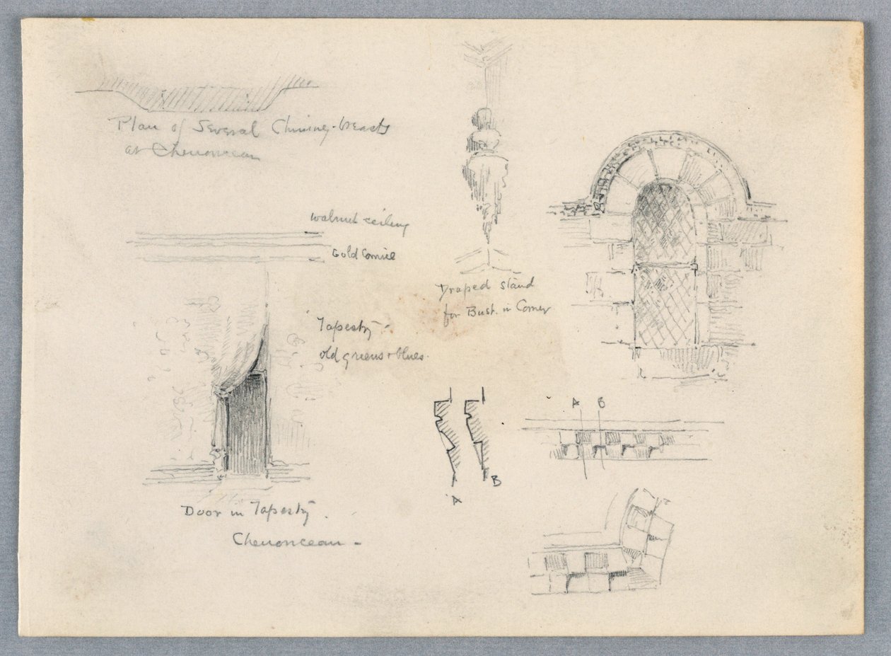 Arkitektoniska skisser från Chenonceaux av Arnold William Brunner