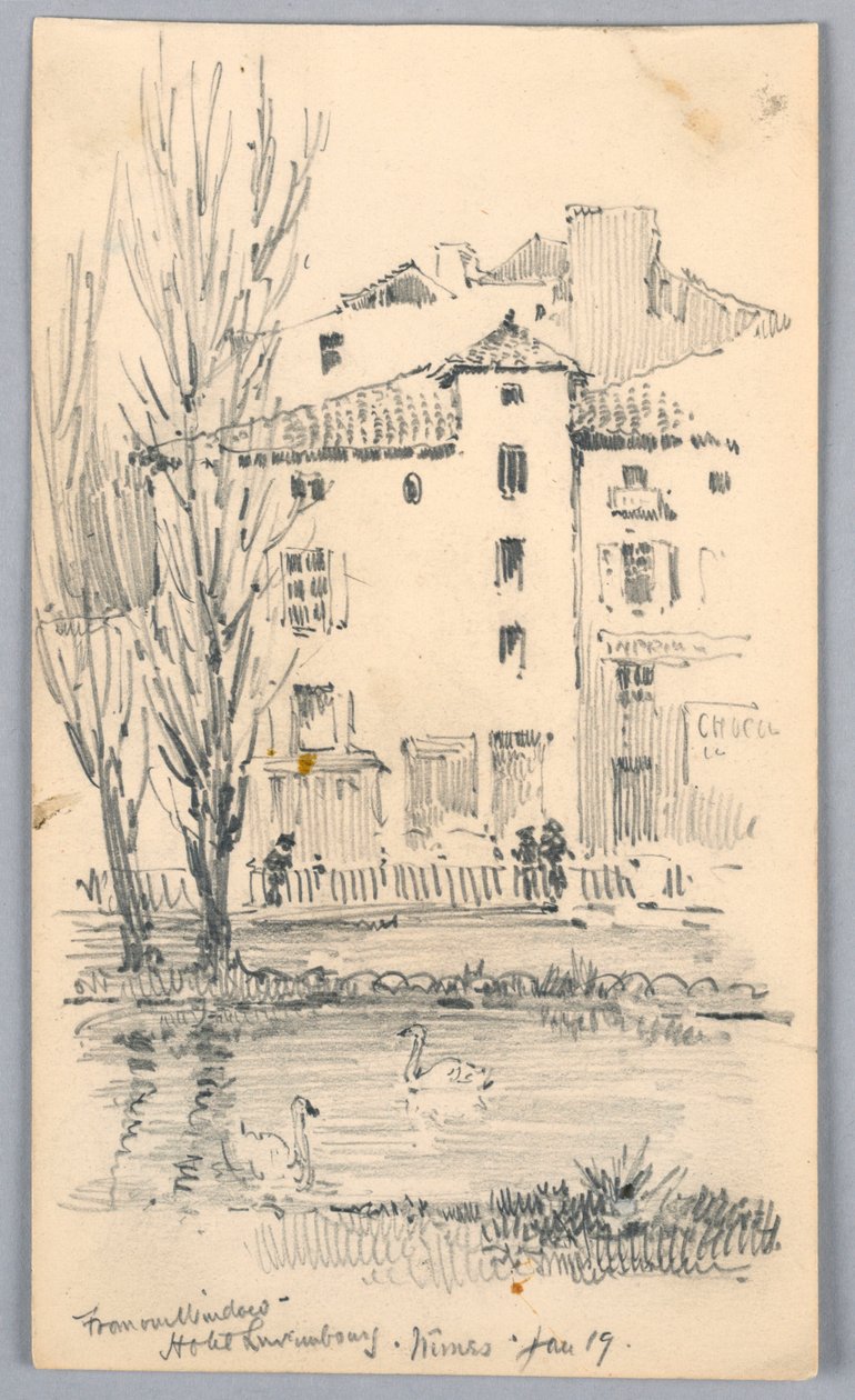 Hotel Luxembourg, Nîmes – från vårt fönster av Arnold William Brunner