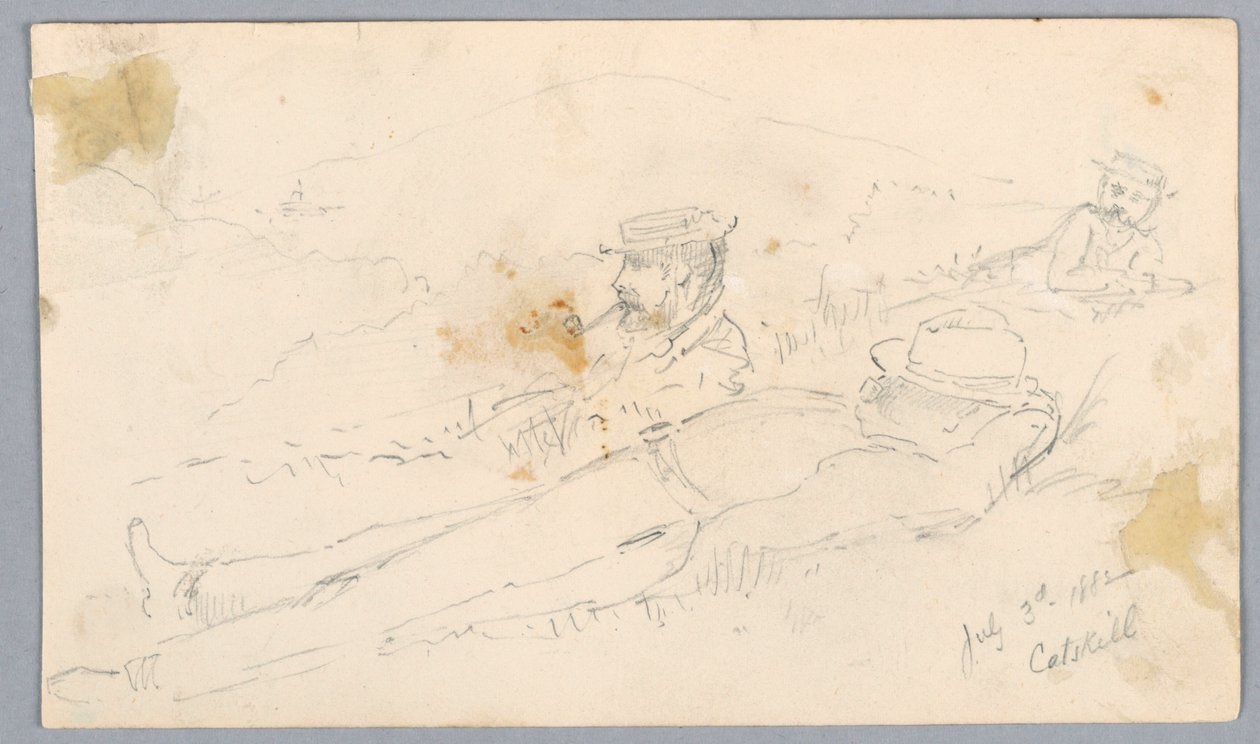 Män vilar på Catskill Hillside av Arnold William Brunner