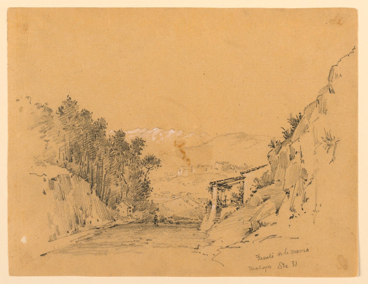 Bergspass och by av Arnold William Brunner