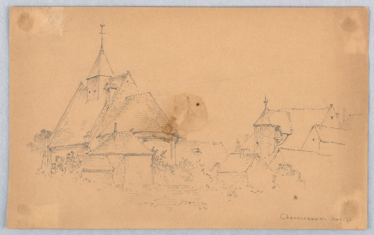 Skiss av Chenonceaux av Arnold William Brunner