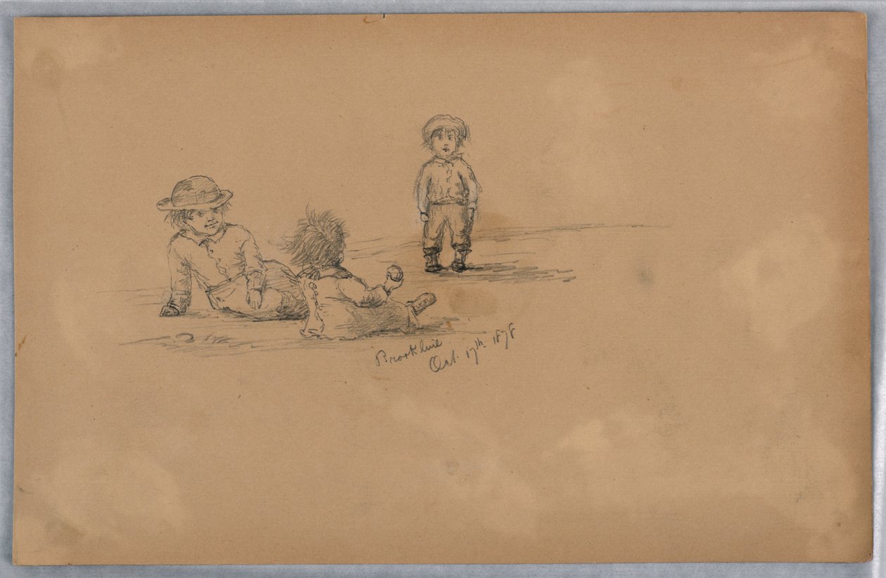 Skiss av tre barn av Arnold William Brunner