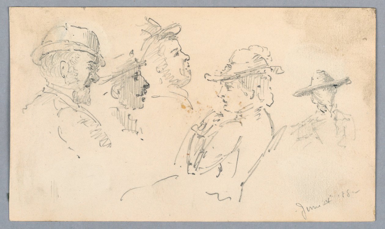 Skisser av huvuden av Arnold William Brunner