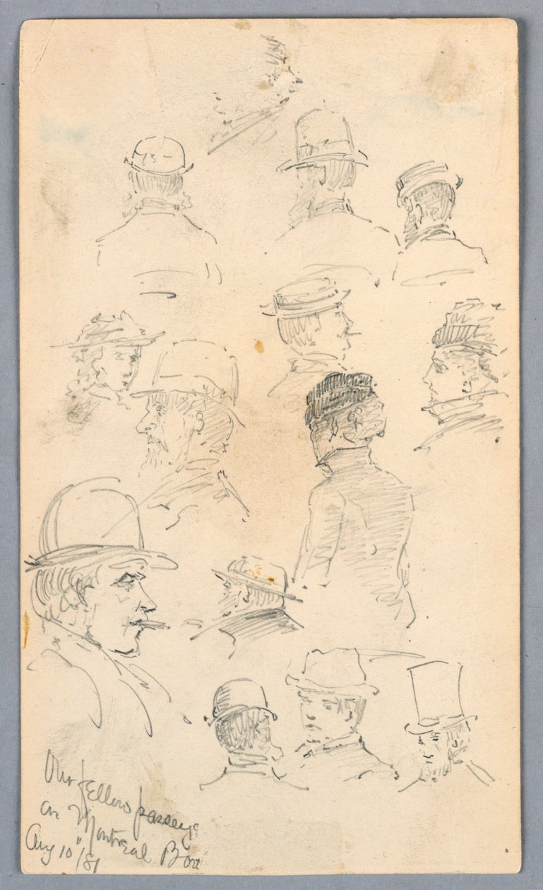 Skisser av människor på Montreal båt av Arnold William Brunner