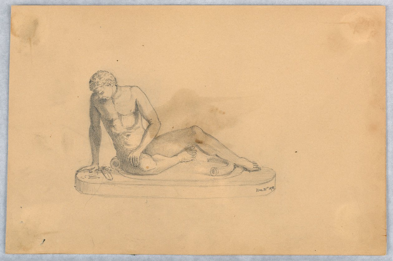 Studie av en staty eller rollbesättning av Arnold William Brunner