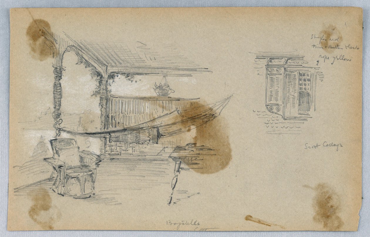 Två skisser, Scott Cottage av Arnold William Brunner