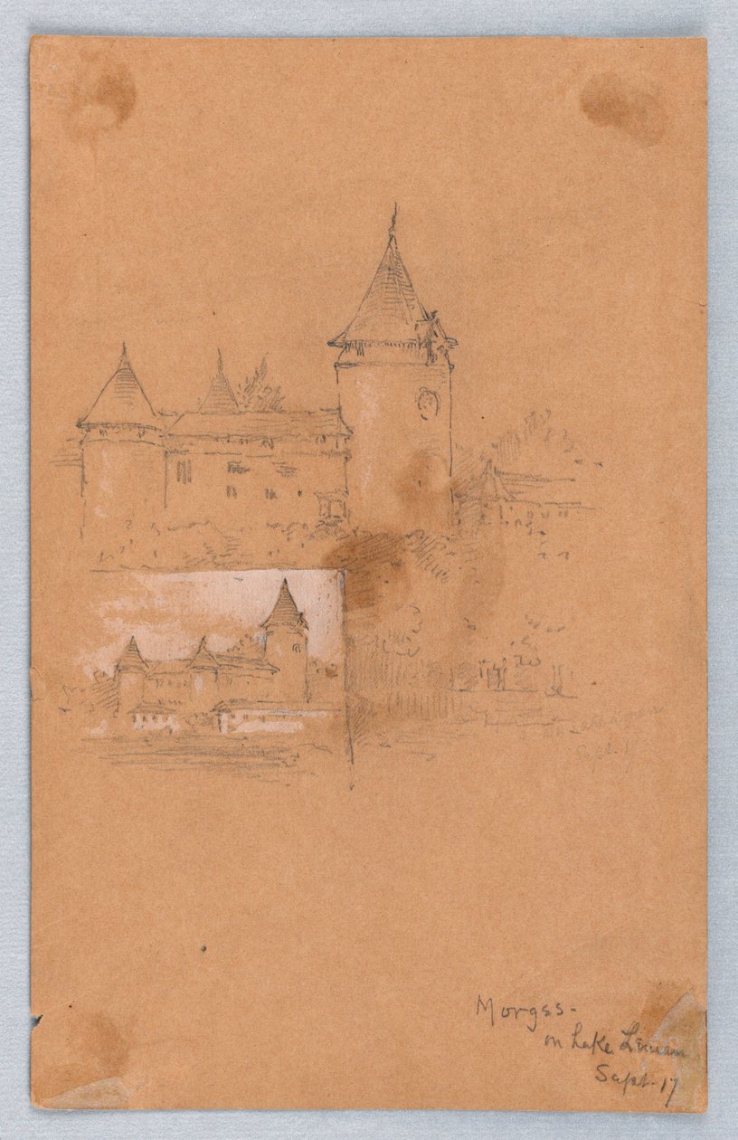Två skisser av Morges, Genèvesjön av Arnold William Brunner