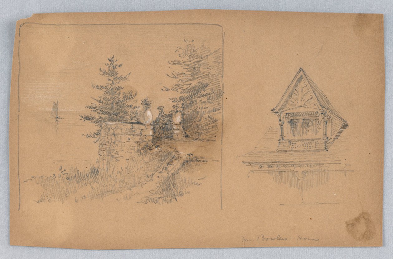 Två skisser av Mr. Bowles hem av Arnold William Brunner