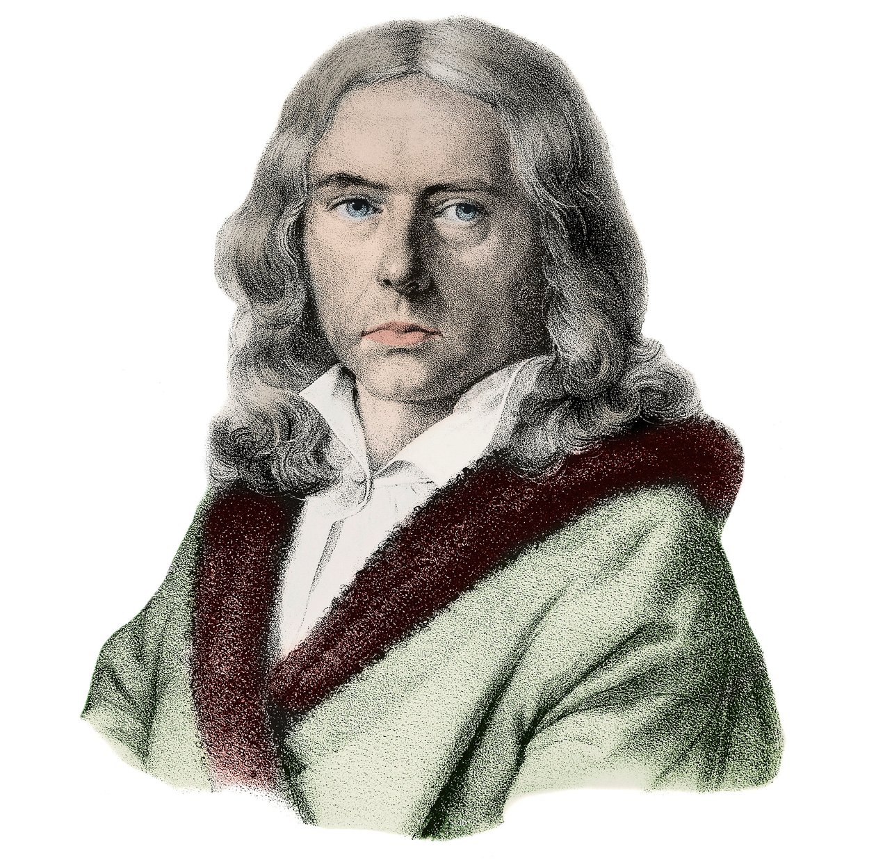 Porträtt av Adelbert de Chamisso - Porträtt av Adelbert von Chamisso (1781-1838), tysk författare av Arnold van Westerhout