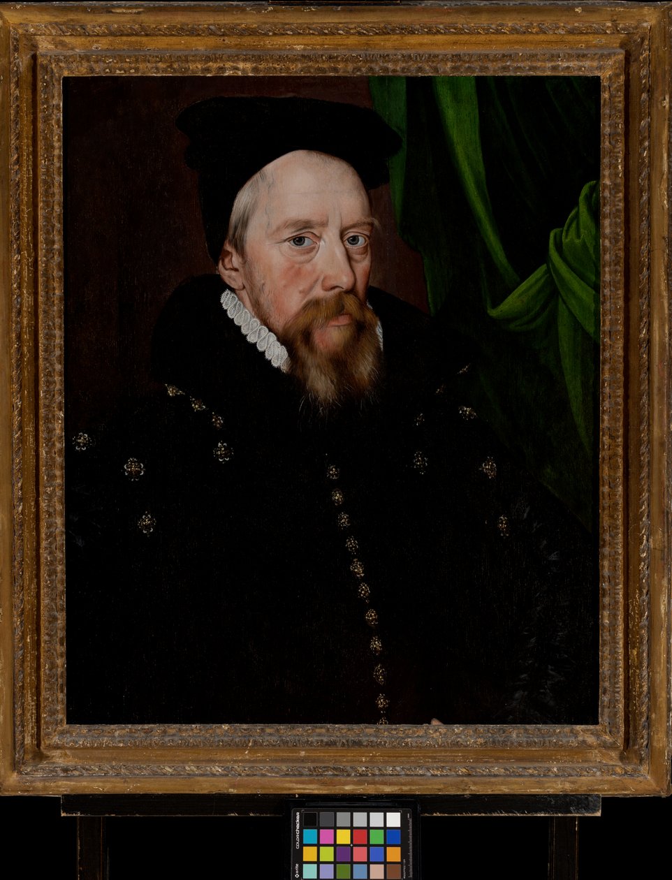 William Cecil, Lord Burghley (1520-1598), ca 1575 (olja på panel) av Arnold von (by or after) Brounckhorst