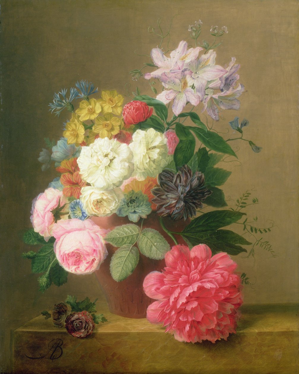 Stilleben av blommor av Arnoldus Bloemers