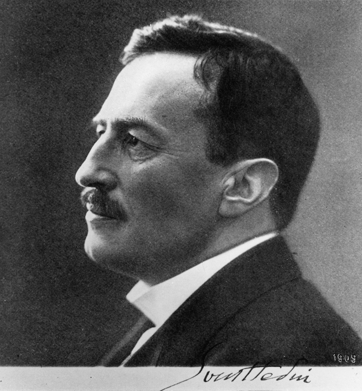Portrait of Sven Anders Hedin (1865-1952) 1909 (bw photo) av Aron Jonason