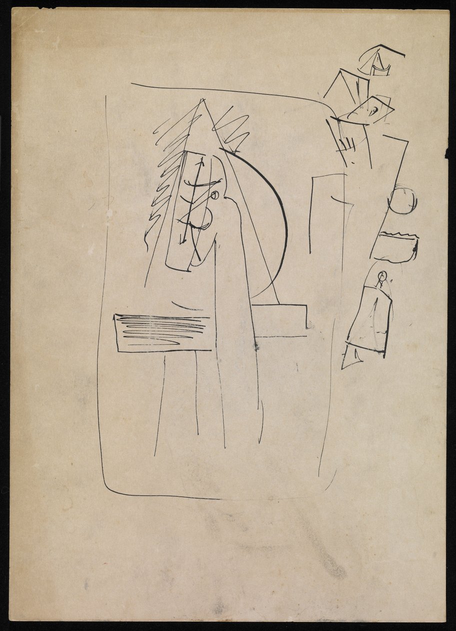 Namnlös (penna och bläck på papper) av Arshile Gorky