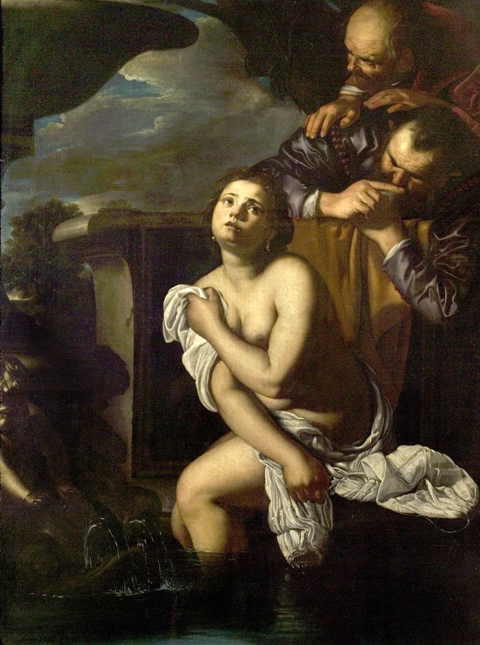 Susannah and the Elders (olja på duk) av Artemisia (attr.to) Gentileschi
