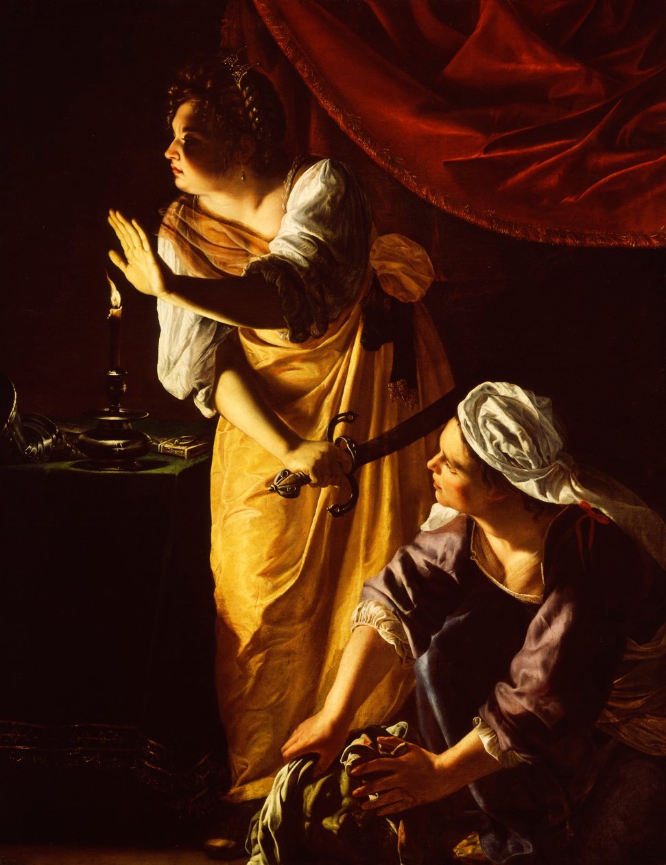 Judith och hennes tjänarinna med Holofernes huvud av Artemisia Gentileschi
