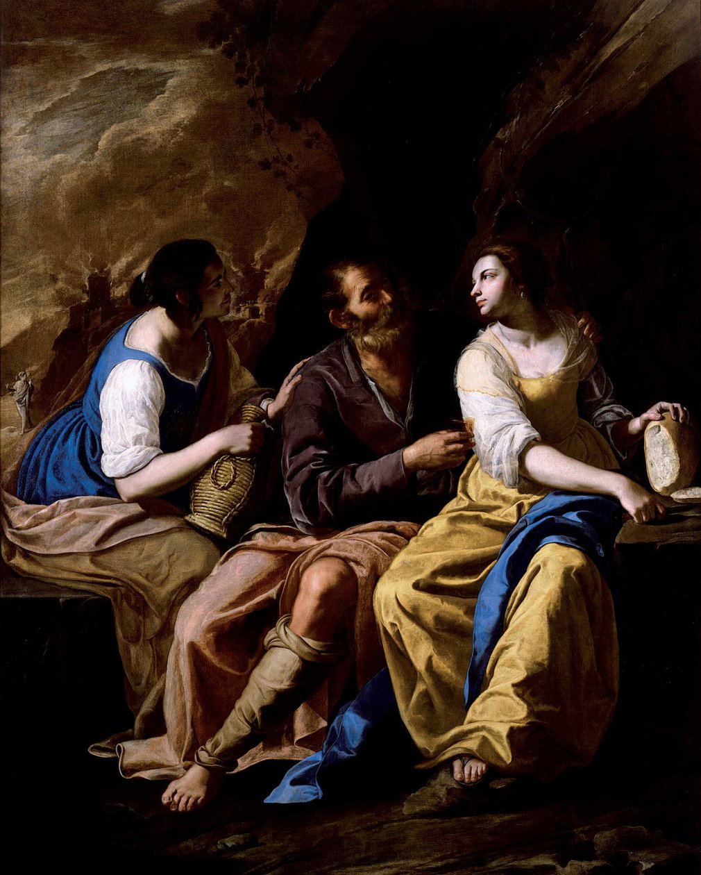 Lot och hans döttrar, ca 1635-1637. av Artemisia Gentileschi