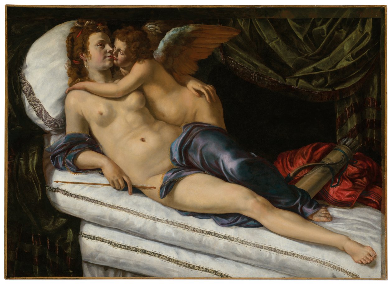 Venus och Amor av Artemisia Gentileschi