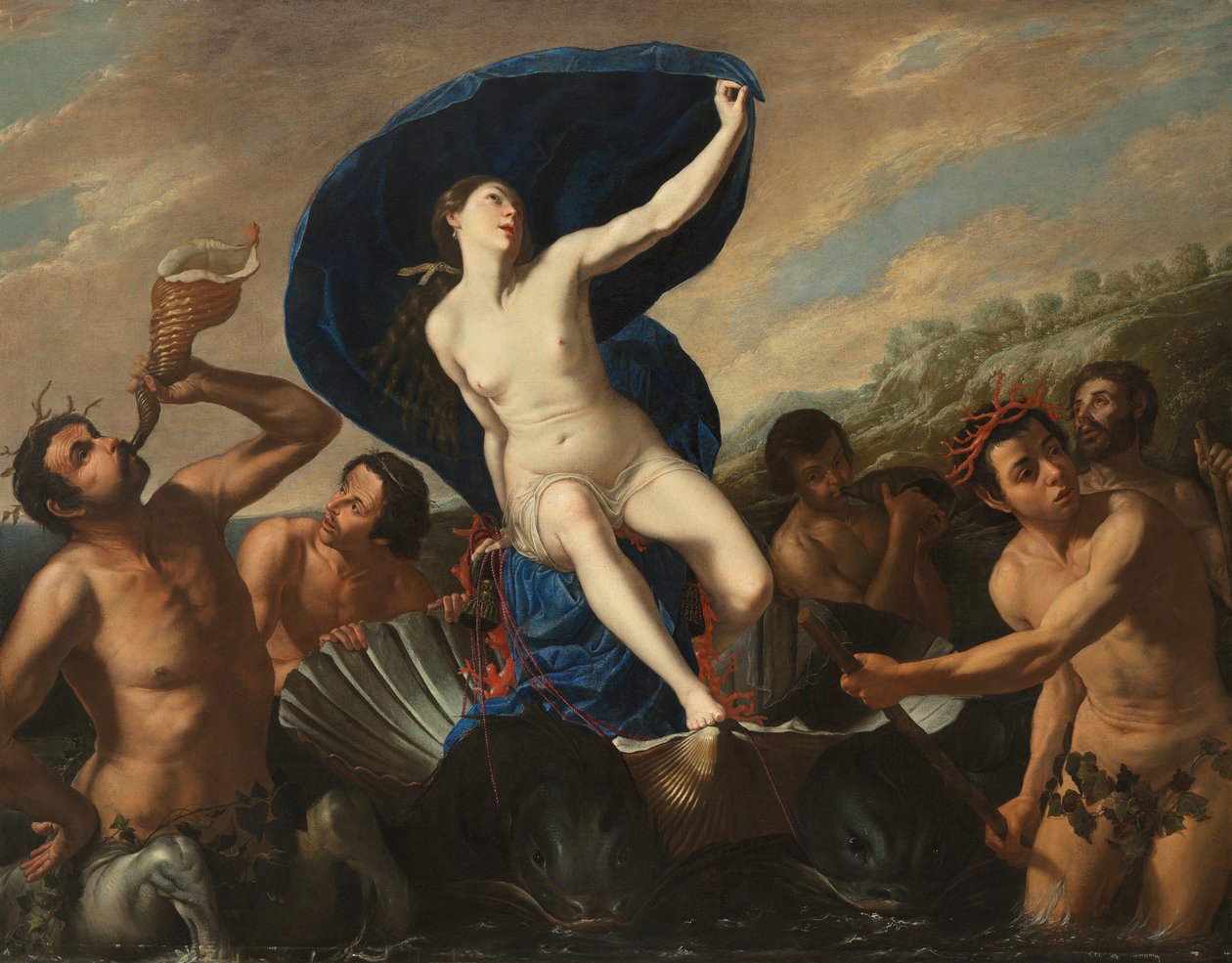 The Triumph of Galatea (olja på duk) av Artemisia and associate Gentileschi