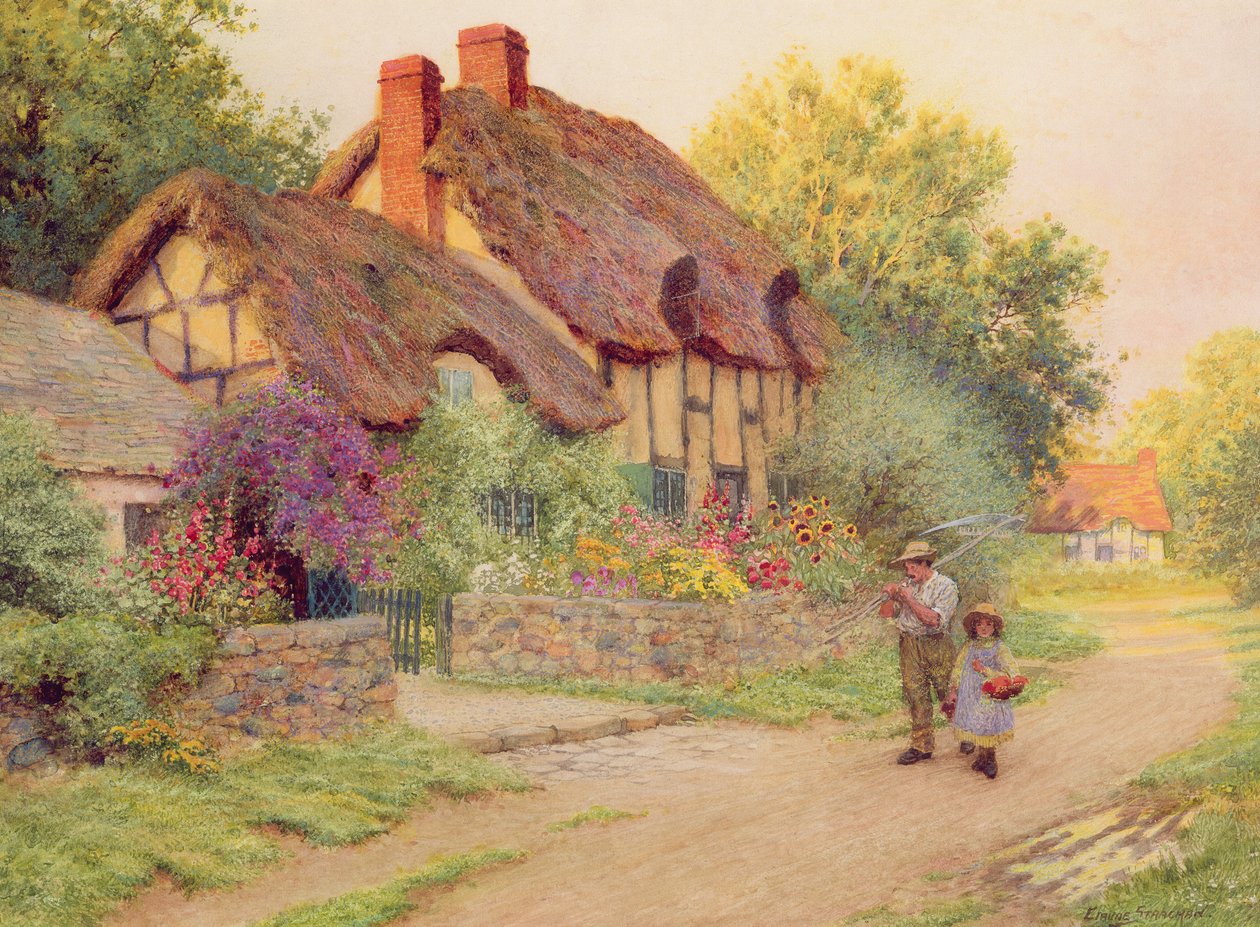 Efter duschen: Man with a Scythe av Arthur Claude Strachan