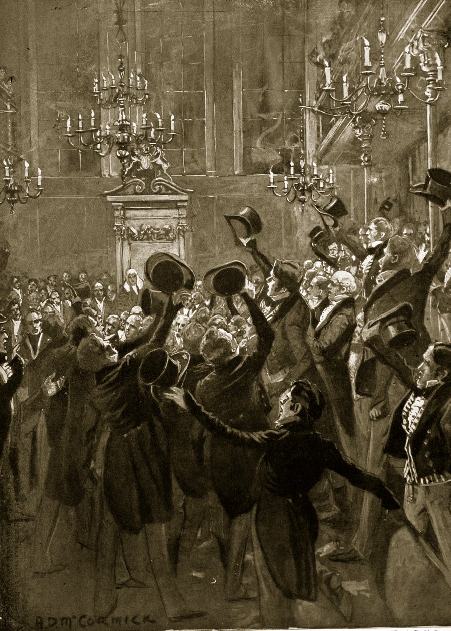Efter den andra behandlingen av det första reformförslaget, illustration från "Hutchinson