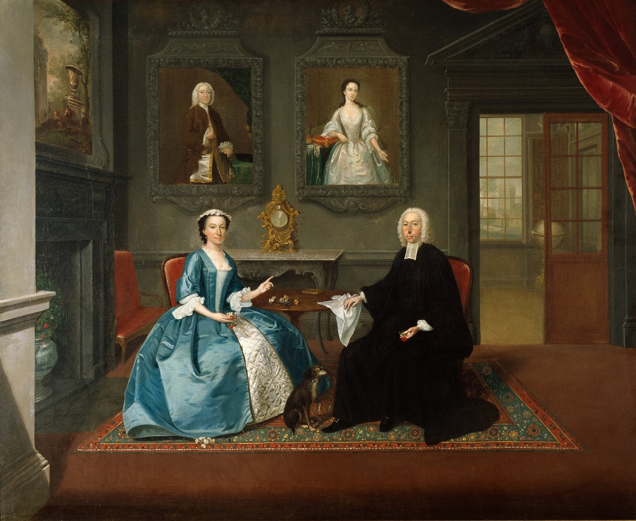Pastor Streynsham Master och hans hustru Margaret av Croston, Lancashire, 1743-44 av Arthur Devis
