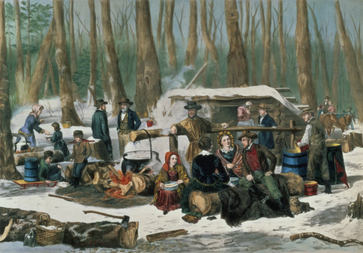 Amerikansk skogsscen, graverad av Nathaniel Currier (1813-1888) 1856 av Arthur Fitzwilliam Tait