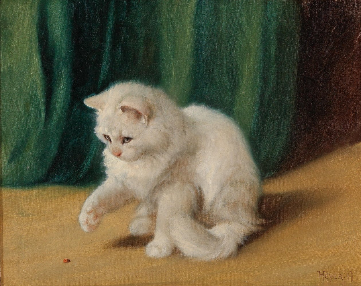 Cat with Ladybird av Arthur Heyer