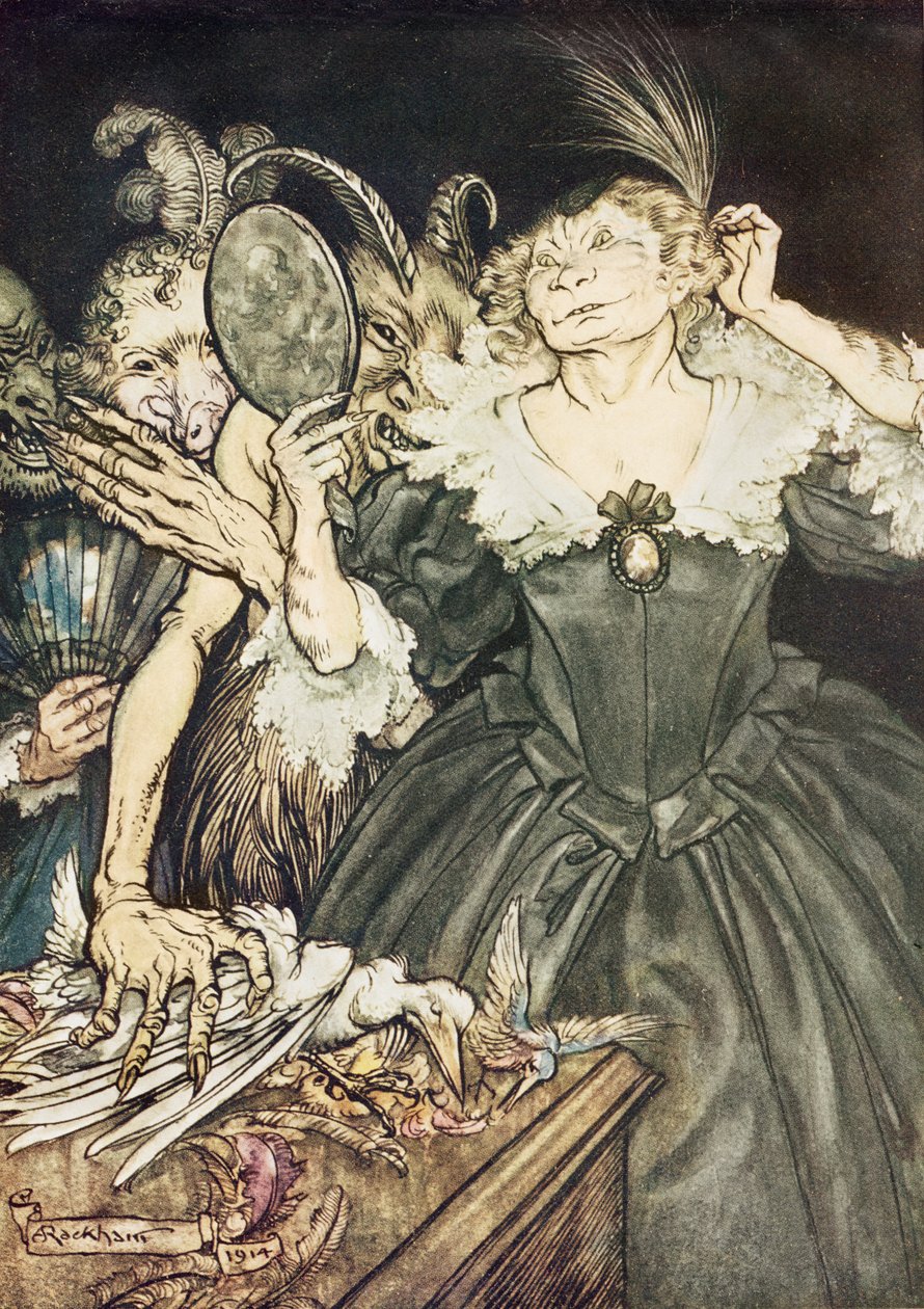 Comus af John Milton: Og de, så perfekt er deres elendighed, 1914swed av Arthur Rackham