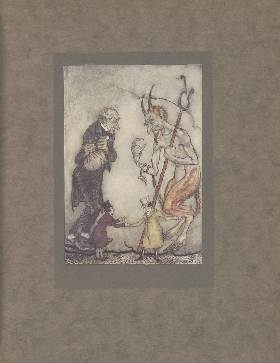 "Old Scratch har äntligen fått sin egen, hej", 1915 av Arthur Rackham