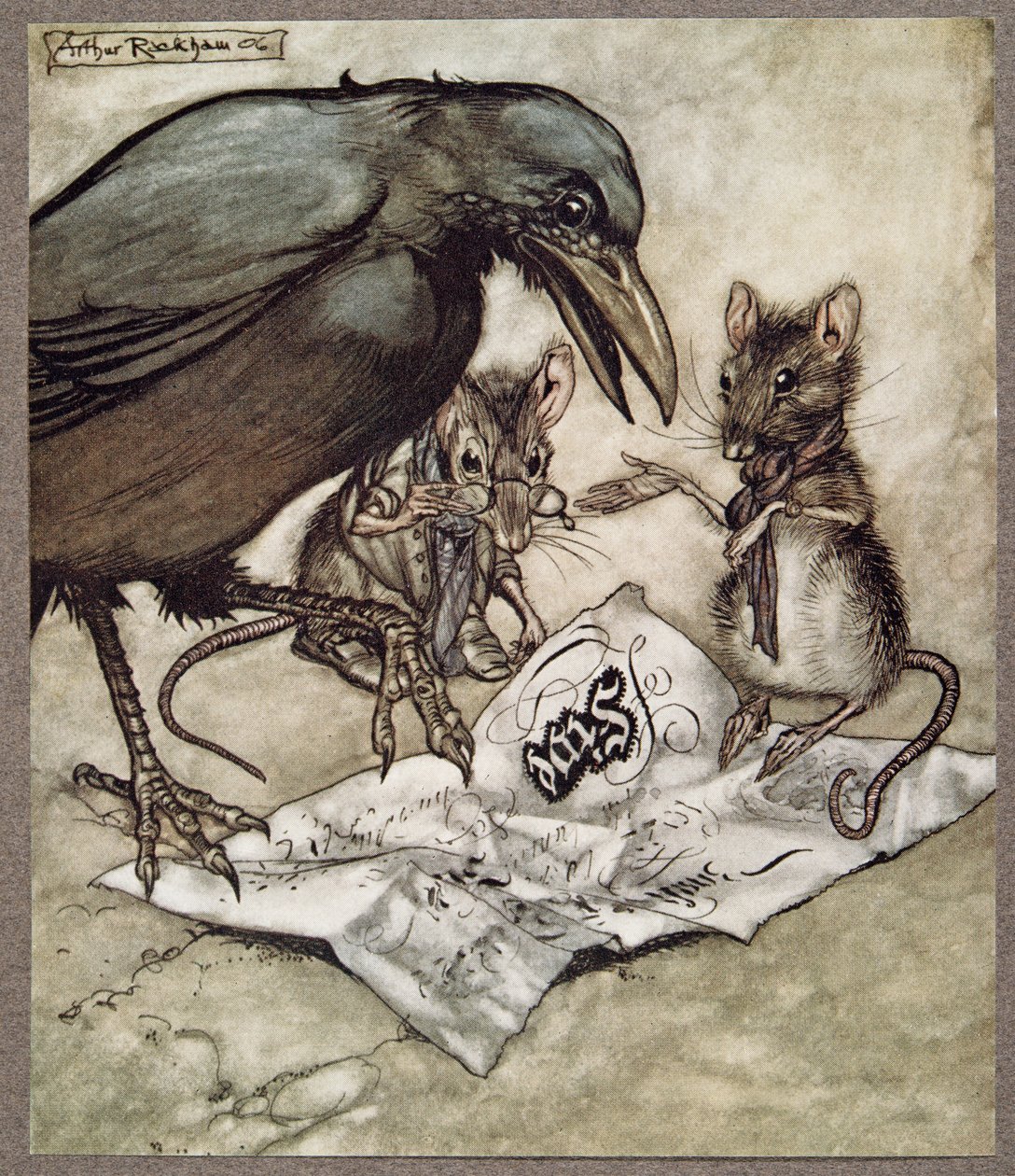Befängt ropade Solomon i raseri, från Peter Pan i Kensington Gardens av J M Barrie (1860 - 1937), pub. 1906 av Arthur Rackham