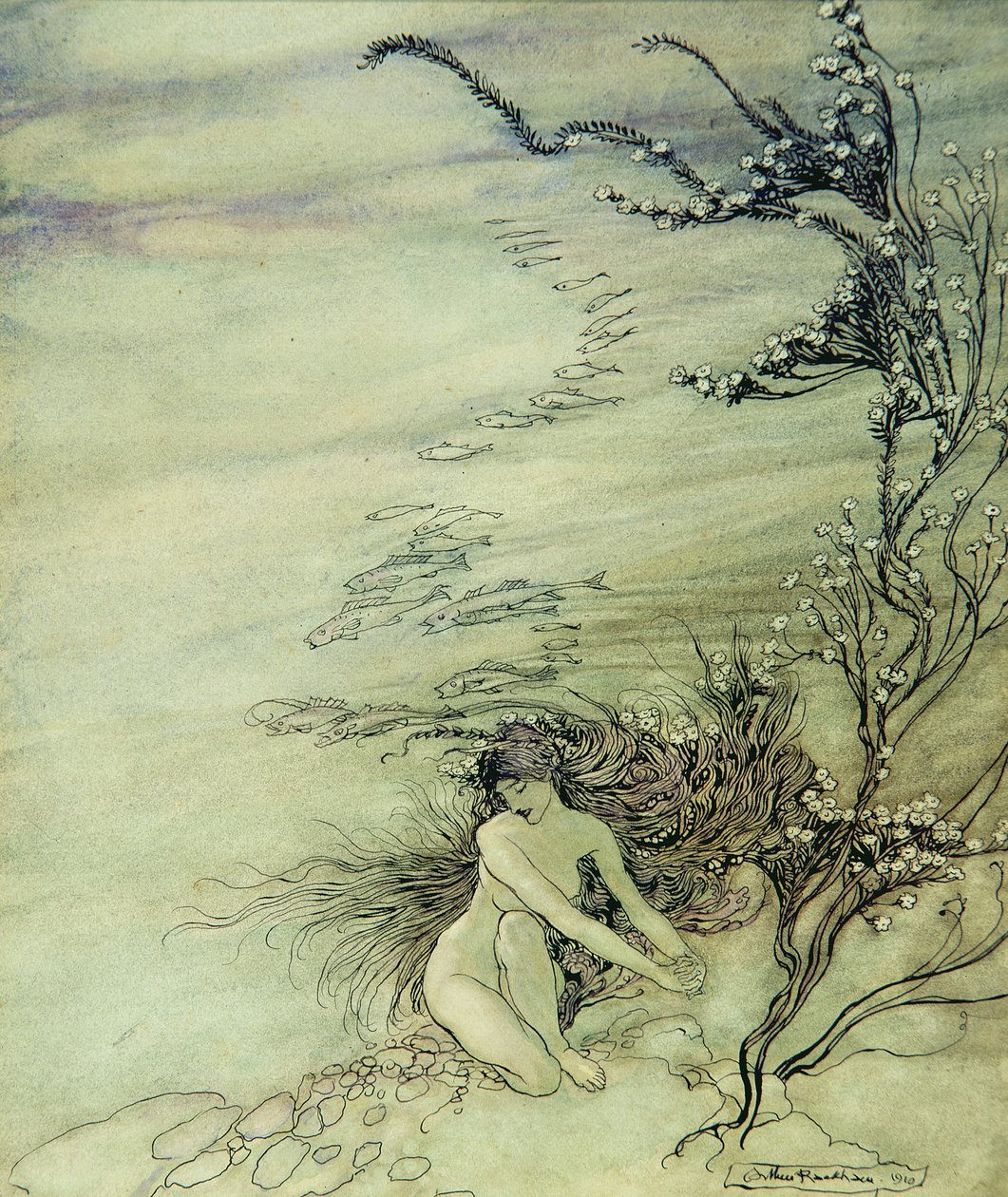 Rhens jungfru klagomål, 1910 av Arthur Rackham