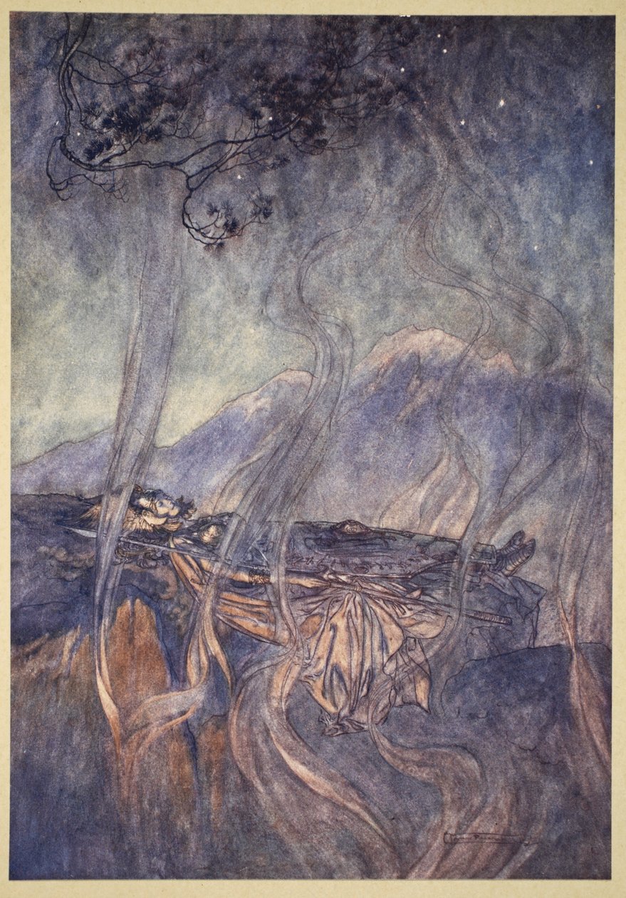 Brunnhildes sömn, illustration från 