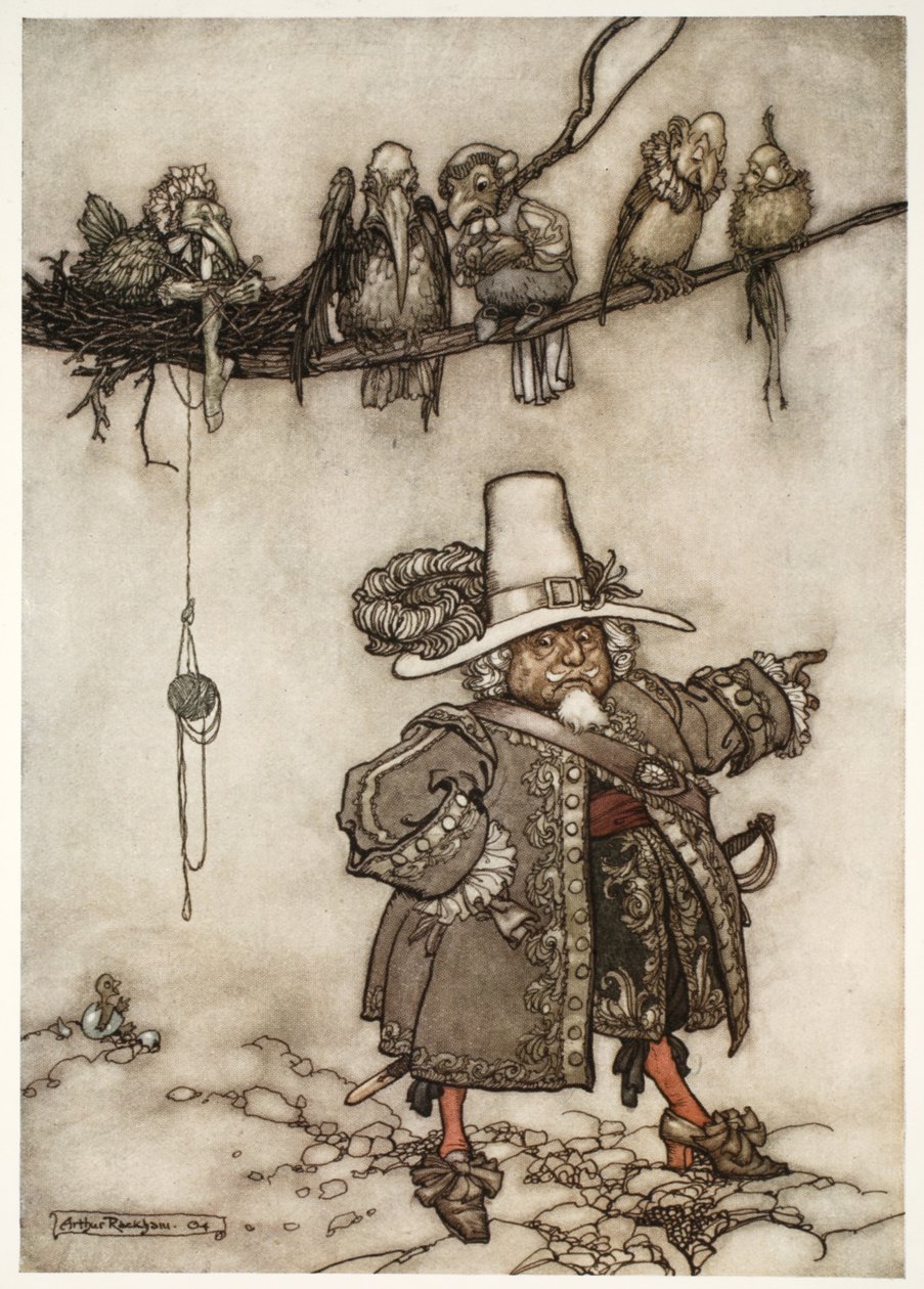 Det var en som verkade vara deras befälhavare., från Rip Van Winkle av Washington Irving, pub. 1910 av Arthur Rackham