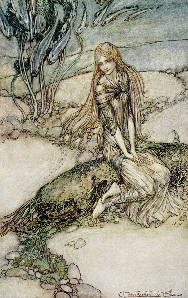Undine, illustration ur boken av Baron Friedrich de la Motte Fouque (1777-1843) 1909 av Arthur Rackham