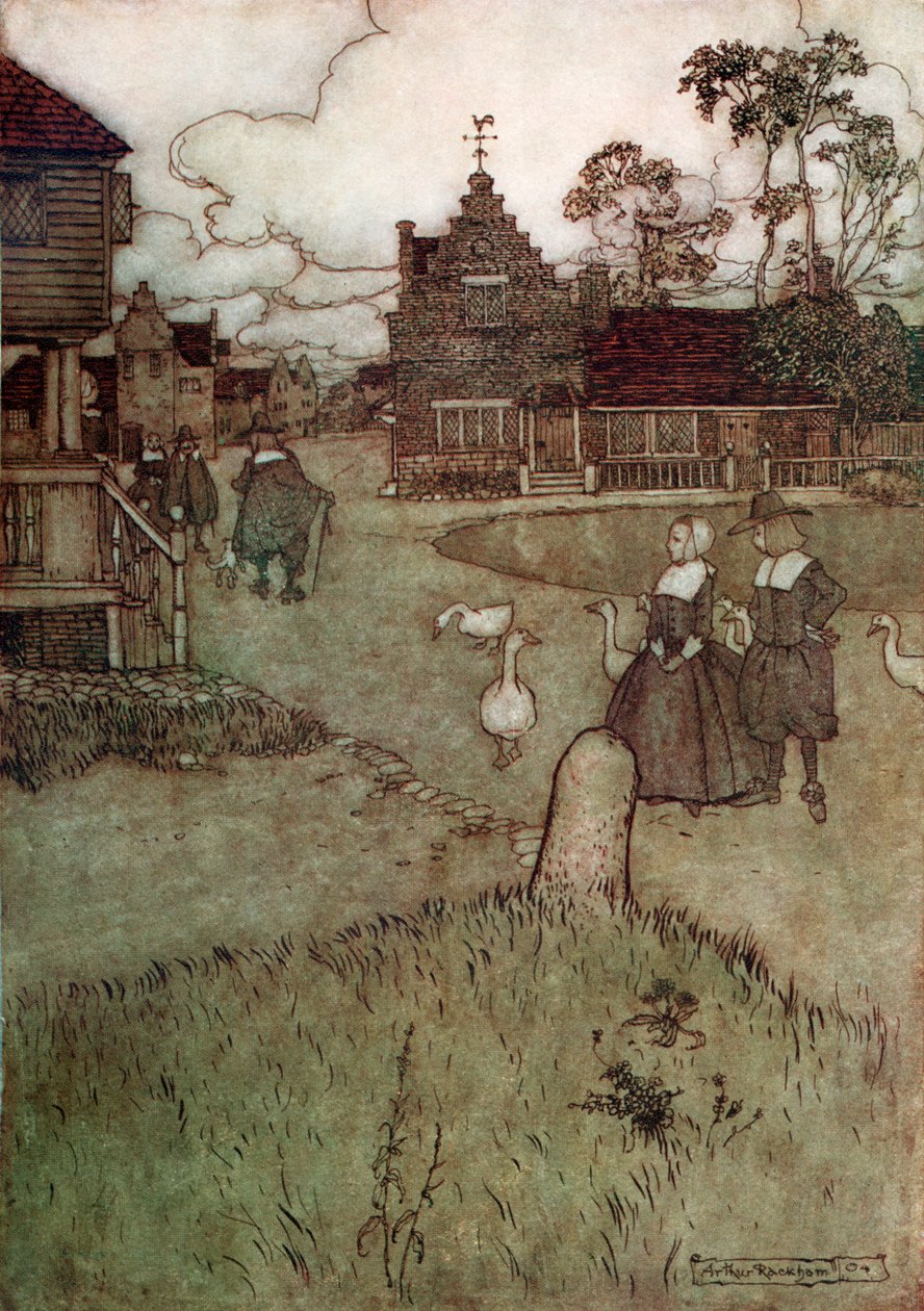 Washington Irving är kort av Arthur Rackham