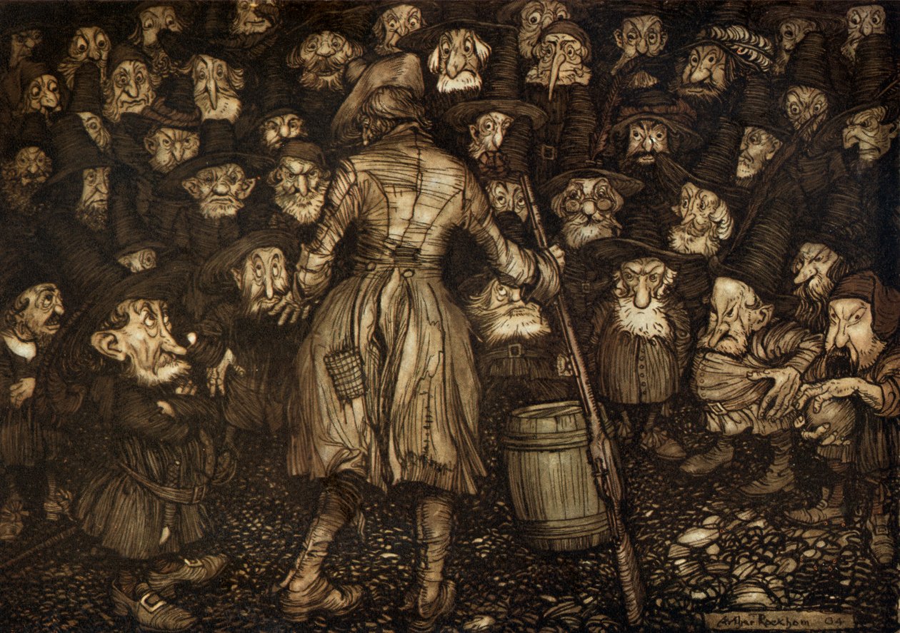 Washington Irving är kort av Arthur Rackham