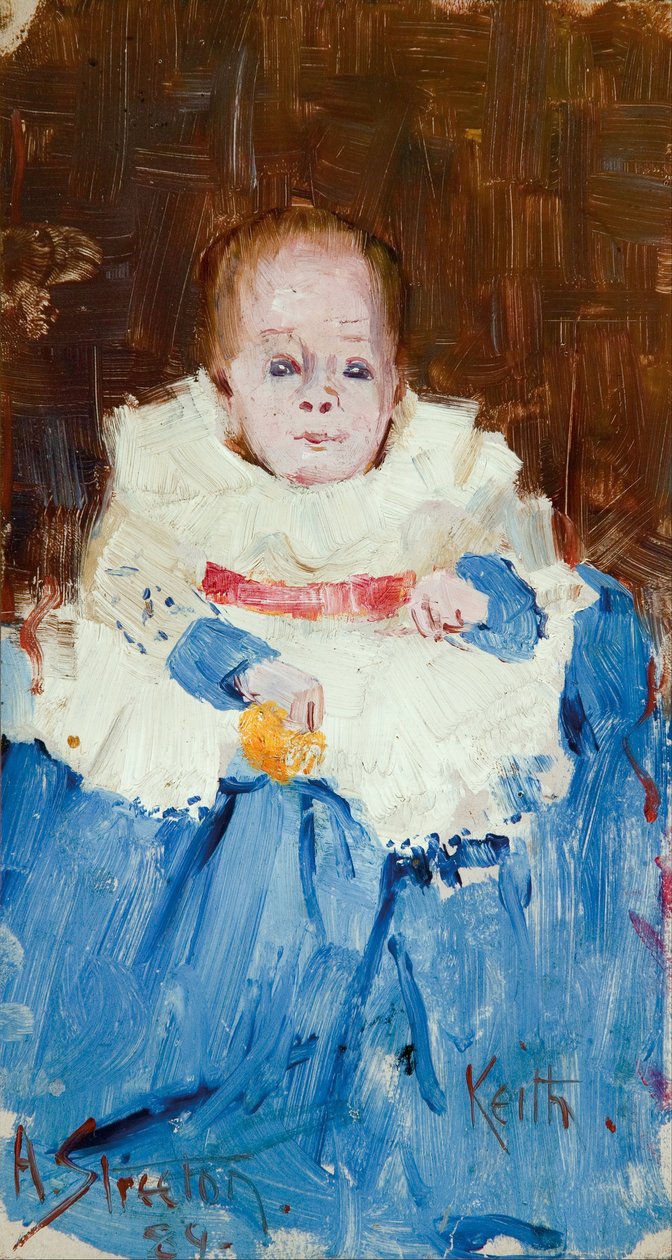 Orange, blått och vitt (porträtt av Keith) av Arthur Streeton