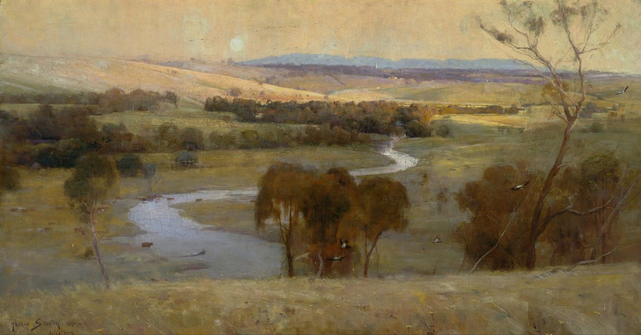 Fortfarande glider strömmen och ska för alltid glida av Arthur Streeton
