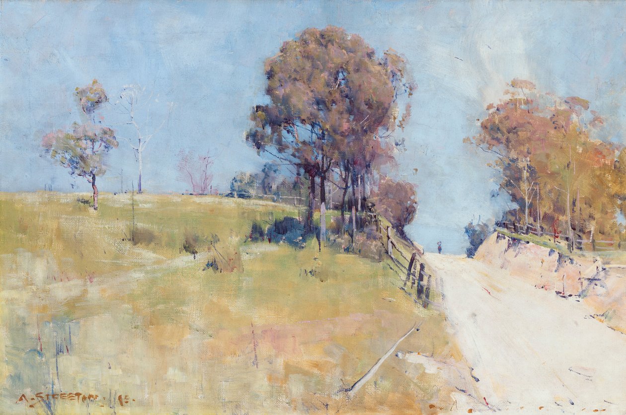 Solsken (skär på en het väg) av Arthur Streeton