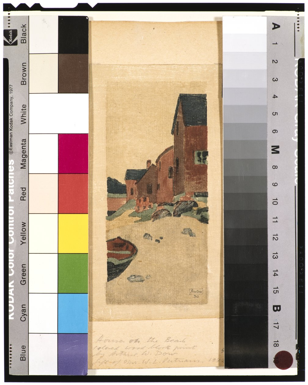 En grå dag (hus på en strand), ca 1895 av Arthur Wesley Dow